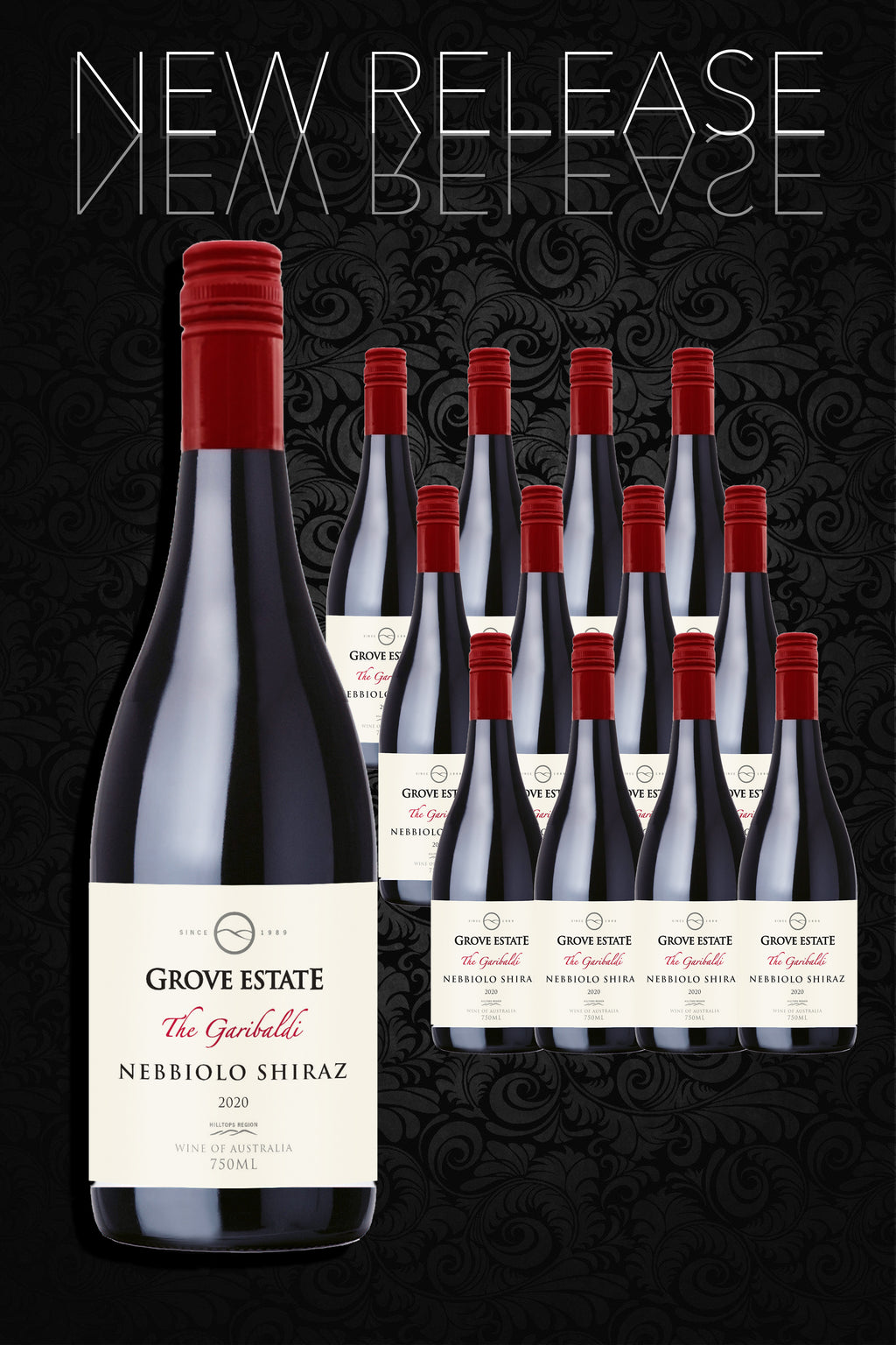 NEW RELEASE, 12 bottles of Grove Estate, The Garibaldi, Nebbiolo Shiraz 2020, $247.88 including shipping (NSW/VIC/ACT/QLD)